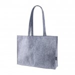 Bolsa de fieltro con certificado RPET de asas largas 180g/m2 color gris quinta vista