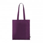 Bolsa de algodón Fairtrade con asas largas en varios colores 180g/m2 color morado tercera vista