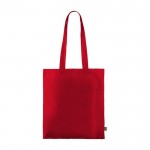 Bolsa de algodón Fairtrade con asas largas en varios colores 180g/m2 color rojo tercera vista