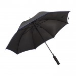 Paraguas negro de pongee con detalles a color en los bordes Ø105 color azul cuarta vista