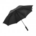Paraguas negro de pongee con detalles a color en los bordes Ø105 color gris cuarta vista