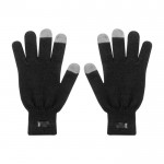 Guantes de RPET con punteras aptas para el uso de pantalla táctil color negro primera vista