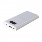 Powerbank de plástico reciclado 10.000 mAh con carga inalámbrica 5W color blanco segunda vista