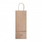 Bolsa de papel kraft especial para vino con asas rizadas 120g/m2 color beige tercera vista