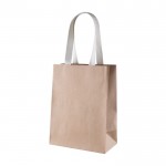 Bolsa de regalo de papel kraft con asas cortas de algodón 150g/m2 color beige primera vista