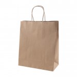 Bolsa pequeña de papel kraft con asas rizadas 120g/m2 color beige primera vista