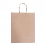 Bolsa pequeña de papel kraft con asas rizadas 120g/m2 color beige segunda vista