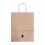 Bolsa pequeña de papel kraft con asas rizadas 120g/m2 color beige tercera vista