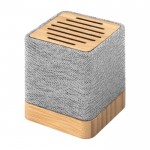 Altavoz inalámbrico de poliéster reciclado y bambú con USB incluido 3W color gris primera vista