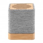 Altavoz inalámbrico de poliéster reciclado y bambú con USB incluido 3W color gris segunda vista