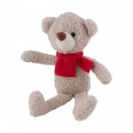 Oso de peluche con bufanda roja incluida para personalizar color natural primera vista