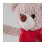 Oso de peluche con bufanda roja incluida para personalizar color natural segunda vista