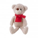 Oso de peluche con bufanda roja incluida para personalizar color natural tercera vista