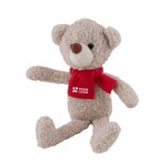 Oso de peluche con bufanda roja incluida para personalizar color natural vista principal