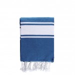 Pareo bicolor de algodón y poliéster para 2 personas 200 g/m2 color azul vista principal