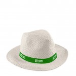 Clásico sombrero de papel de ala ancha con cinta personalizable vista principal