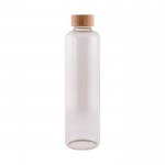 Botella de borosilicato con tapón de bambú con capacidad de 1L color marrón segunda vista