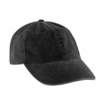 Gorra de 100% algodón de estilo casual con efecto lavado 260 g/m2 color negro primera vista