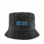 Gorro casual estilo bob de algodón con efecto lavado 260 g/m2 color negro vista principal