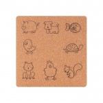 Juego infantil de corcho con figuritas de animales a juego color beige segunda vista