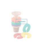 Tapón de corcho y madera con anillas identificadoras para copas agotado