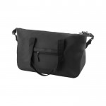 Bolsa de deporte elegante de PU con zapatillera y doble asa color negro tercera vista