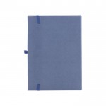 Libretas de tapa rígida fabricadas con distintos materiales orgánicos A5 color azul segunda vista