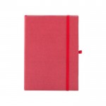 Libretas de tapa rígida fabricadas con distintos materiales orgánicos A5 color rojo primera vista