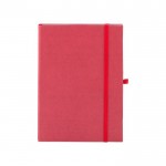 Libretas de tapa rígida fabricadas con distintos materiales orgánicos A5 color rojo primera vista