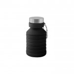 Botella de silicona con cuerpo plegable y tapón de metal 500ml color negro segunda vista