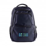 Mochila de cuero sintético con varios compartimientos en el exterior 15'' color azul marino vista principal