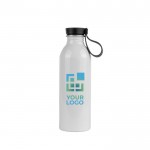 Botella para sublimación hecha de aluminio reciclado con asa 550ml color blanco vista principal