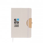 Libreta ecológica de tapa plegable y soporte para móvil A5 hojas lisas color natural vista principal