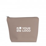 Neceser de cuero sintético personalizable con tirador a juego color beige vista principal