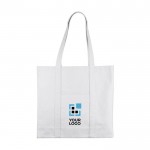 Bolsa grande de algodón reciclado con asas largas 360 g/m2 color natural vista principal