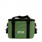 Bolsa nevera personal de cuero sintético y doble asa ajustable color verde vista principal