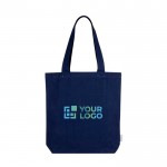 Bolsa de algodón reciclado en colores neutros 320 g/m2 color azul marino vista principal