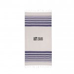 Pareo de algodón reciclado y poliéster con flecos 150 g/m2 color azul marino vista principal