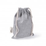 Bolsa de algodón y poliéster reciclado con cierre de cordones 120 g/m2 color gris segunda vista
