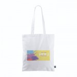 Bolsa de algodón Fairtrade de asas largas y capacidad de 6kg 140 g/m2 color blanco vista detalle