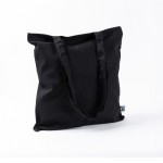 Bolsa de algodón Fairtrade de asas largas y capacidad de 6kg 140 g/m2 color negro segunda vista