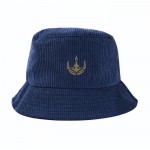 Gorro unisex estilo bob de pana suave para personalizar color azul marino vista detalle