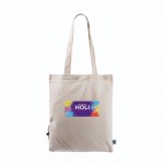 Bolsa plegable de algodón Fairtrade para personalizar 120 g/m2 color natural vista detalle