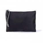 Neceser de nylon con cordón bicolor en la tirador 240 g/m2 color negro primera vista