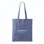 Bolsa tote de algodón y poliéster con asas largas 120 g/m2 color azul quinta vista