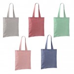 Bolsa tote de algodón y poliéster con asas largas 120 g/m2 color verde claro tercera vista