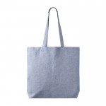Bolsa tote de algodón y poliéster con asas largas 220 g/m2 color azul primera vista