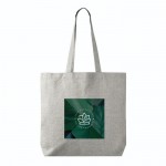 Bolsa tote de algodón y poliéster con asas largas 220 g/m2 color gris quinta vista
