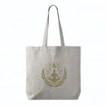 Bolsa tote de algodón y poliéster con asas largas 220 g/m2 color gris vista detalle