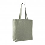 Bolsa tote de algodón y poliéster con asas largas 220 g/m2 color verde oscuro segunda vista